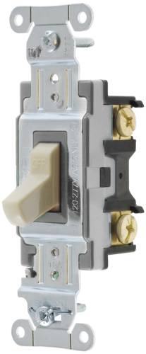 HUBBELL COMMERCIAL SPECIFICATION GRADE TOGGLE SWITCH, 15 AMP, 3 - Click Image to Close