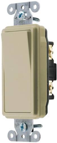 HUBBELL SPECIFICATION GRADE DECORATOR ROCKER SWITCH, 15 AMP, SIN - Click Image to Close