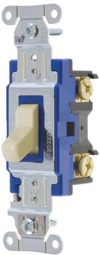 HUBBELL PRO SERIES TOGGLE SWITCH, 15 AMP, SINGLE POLE, IVORY - Click Image to Close