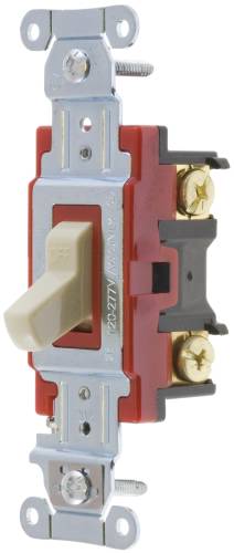 HUBBELL PRO SERIES TOGGLE SWITCH, 20 AMP, DOUBLE POLE, IVORY