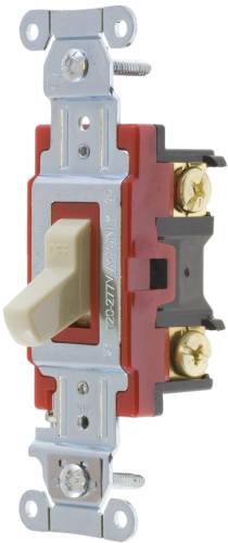 HUBBELL PRO SERIES TOGGLE SWITCH, 20 AMP, 3 WAY, IVORY