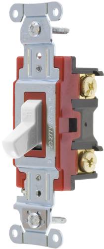 HUBBELL PRO SERIES TOGGLE SWITCH, 20 AMP, 4 WAY, WHITE