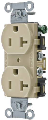 HUBBELL COMMERCIAL INDUSTRIAL GRADE DUPLEX RECEPTACLE, 20 AMP, I