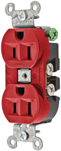 HUBBELL COMMERCIAL INDUSTRIAL GRADE DULEX RECEPTACLE, 15 AMP, RE - Click Image to Close