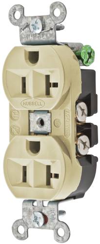 HUBBELL COMMERCIAL INDUSTRIAL GRADE DULEX RECEPTACLE, 20 AMP, IV - Click Image to Close