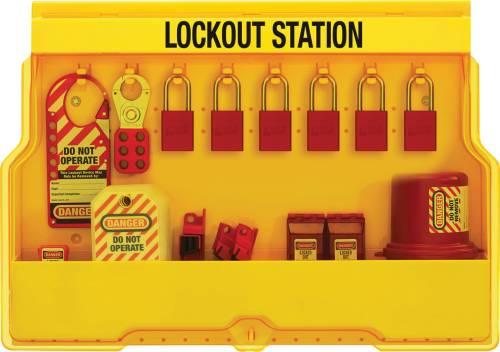 MASTER LOCK LOCKOUT STATION FOR ELECTRICAL LOCKOUTS WITH ALUMINU