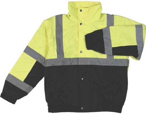 S106 CLASS 2 BOMBER JACKET, LIME/BLACK 3XL - Click Image to Close