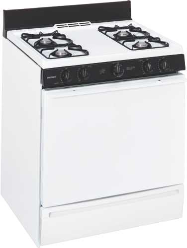 HOTPOINT 30 INCH FREE STANDING GAS RANGE BATTERY IGNITION, WHITE - Click Image to Close