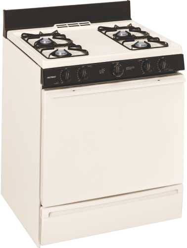 HOTPOINT 30 IN. FREE STANDING GAS RANGE BATTERY IGNITION, BISQUE - Click Image to Close