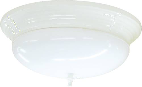 CEILING FIXTURE, WHITE ACRYLIC LENS, WHITE TIERED BASE 3/TT13 - Click Image to Close