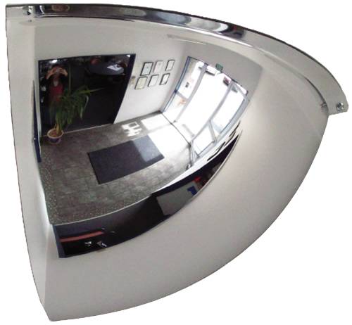 QUARTER DOME WALL MOUNTED SECURITY MIRROR, 12 IN. X 24 IN.