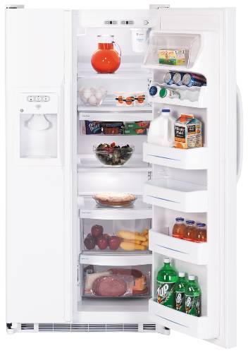 GE 23.1 CU FT ENERGY STAR SIDE-BY-SIDE REFRIGERATOR WITH DISPEN - Click Image to Close