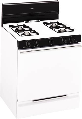 HOTPOINT RANGE GAS 30 IN. FREE STANDING WHITE - Click Image to Close