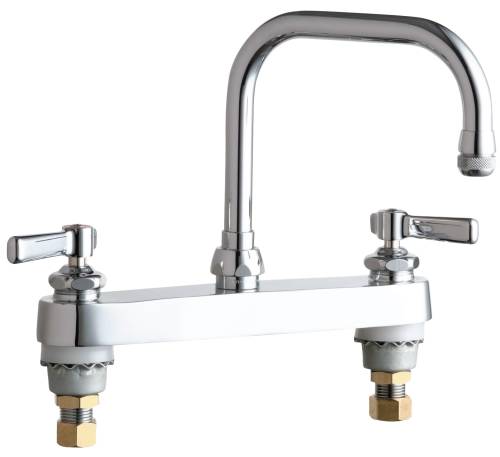 CHICAGO DECK MOUNT FAUCET WITH BOTTOM CENTER OUTLET - Click Image to Close