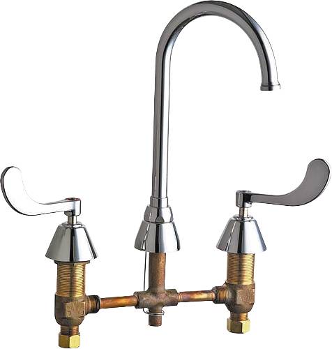 CHICAGO FAUCETS WALL MOUNT HOSPITAL SINK FAUCET WITH WITH 5-1/4 - Click Image to Close