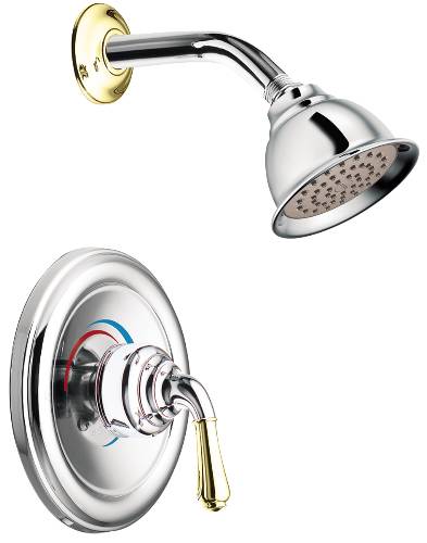 MOEN MONTICELLO SHOWER TRIM KIT CHROME/POLISHED BRASS - Click Image to Close