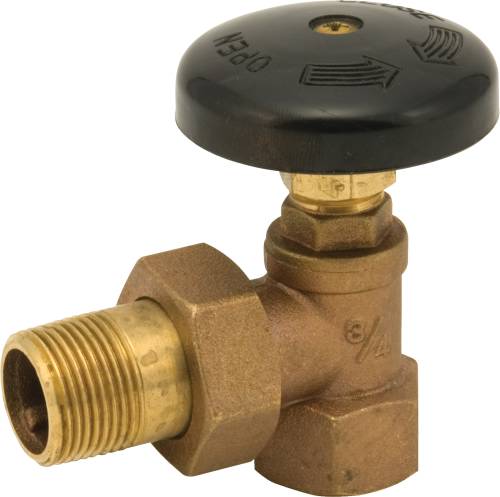 BRONZE HOT WATER ANGLE RADIATOR VALVE, 3/4 IN. - Click Image to Close