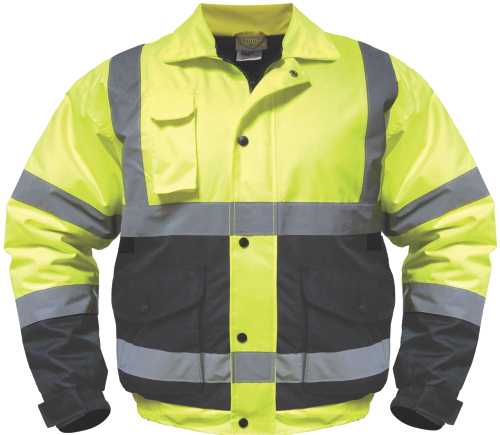 UTILITY PRO WEAR BOMBER JACKET, YELLOW AND BLACK, 5XL - Click Image to Close
