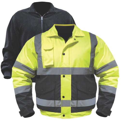 UTILITY PRO WEAR BOMBER JACKET WITH LINER, YELLOW AND BLACK, 5XL