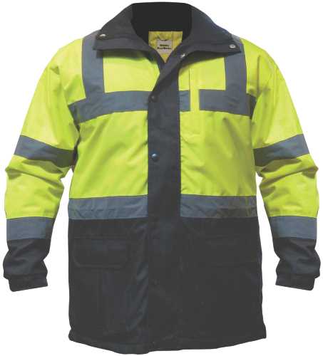 UTILITY PRO WEAR CONTRACTOR PARKA, YELLOW AND BLACK, LARGE - Click Image to Close