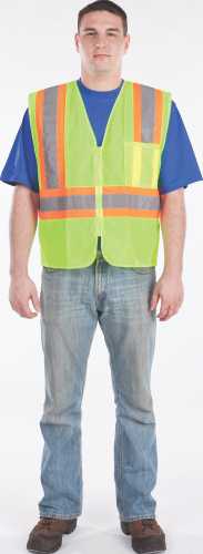 UTILITY PRO WEAR MESH VEST WITH STRIPE, YELLOW, MEDIUM - Click Image to Close