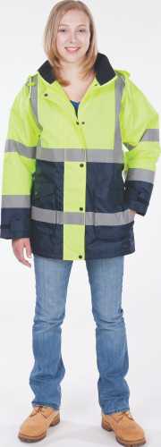 UTILITY PRO WEAR LADIES JACKET, YELLOW AND NAVY,XL