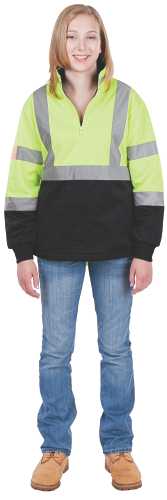 UTILITY PRO WEAR LADIES PULLOVER SOFT SHELL JACKET, YELLOW AND B