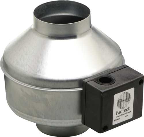 INLINE 4 IN. CENTRIFUGAL DUCT FAN, METAL HOUSING  135 CFM, 120V - Click Image to Close
