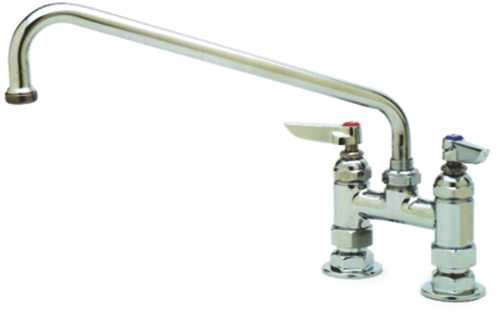 T & S BRASS WORKS DECK MOUNT DOUBLE PANTRY FAUCET WITH 4 IN. CEN