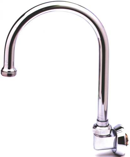 T & S BRASS WORKS WALL MOUNT DUMMY SWIVEL GOOSENECK FAUCET WITH