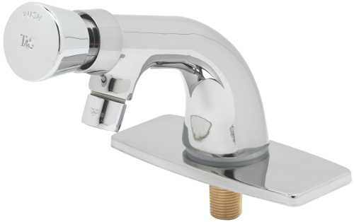 T & S BRASS WORKS SINGLE TEMPERATURE DECK MOUNT METERING FAUCET - Click Image to Close