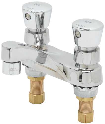 T & S BRASS WORKS DECK MOUNT METERING FAUCET WITH 4 IN. CENTERS,