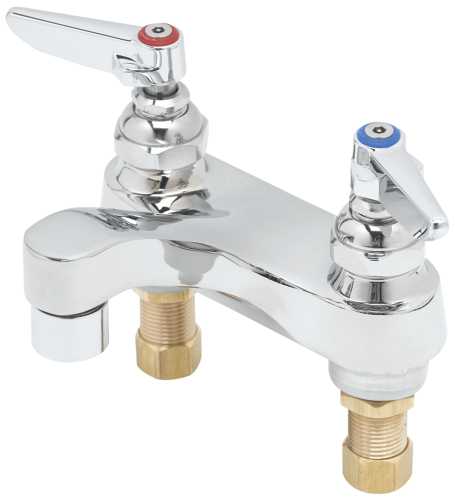 T & S BRASS WORKS DECK MOUNT LAVATORY FAUCET WITH 4 IN. CENTERS - Click Image to Close