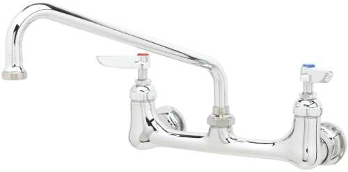 T & S BRASS WORKS WALL MOUNT DOUBLE PANTRY MIXING FAUCET WITH 8 - Click Image to Close
