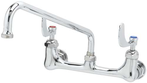 T & S BRASS WORKS WALL MOUNT DOUBLE PANTRY MIXING FAUCET WITH 8