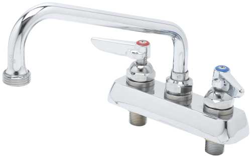 T & S BRASS WORKS DECK MOUNT WORK BOARD FAUCET WITH 4 IN. CENTER - Click Image to Close