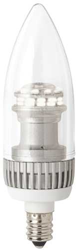TCP DIMMABLE 3 WATT LED CANDELABRA BASE B10 TORPEDO LAMP, 2700K - Click Image to Close