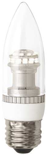 TCP DIMMABLE 3 WATT LED MEDIUM BASE B10 TORPEDO LAMP, 2700K COLO