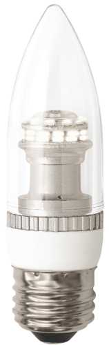 TCP DIMMABLE 3 WATT LED MEDIUM BASE B10 TORPEDO LAMP, 3000K COLO - Click Image to Close