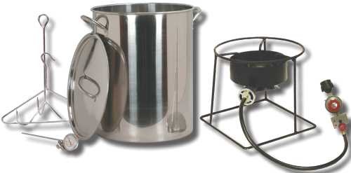 STAINLESS PROPANE TURKEY FRYER, 30 QUART - Click Image to Close