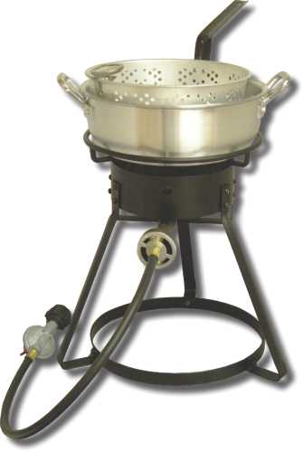 BOLT 16 IN. TOGETHER OUTDOOR COOKER WITH 7 QUART ALUMINUM FRY PA - Click Image to Close