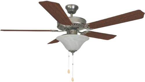 BALA 52" DUAL MOUNT CEILING FAN WITH BOWL LIGHT KIT, BRUSHED PEW - Click Image to Close