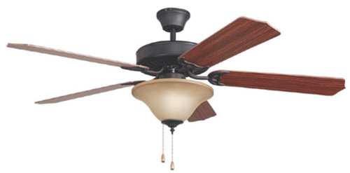 BALA 52" DUAL MOUNT CEILING FAN WITH BOWL LIGHT KIT, AGED BRONZE - Click Image to Close