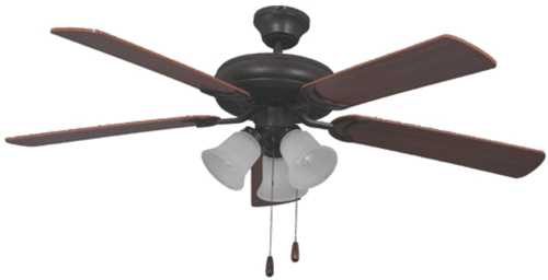 BALA 52" DUAL MOUNT CEILING FAN WITH 3 LIGHT KIT, BRONZE - Click Image to Close