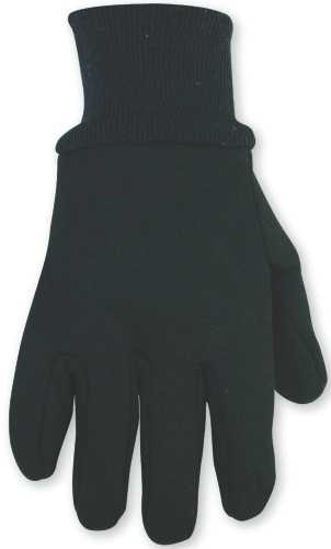 HEAVY WEIGHT LINED BLACK JERSEY GLOVES ONE-SIZE