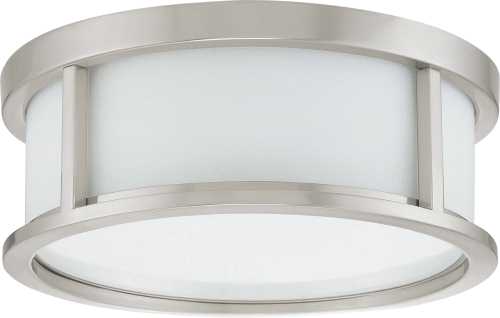 GLENWOOD 2 LIGHT 16 IN. FLUSH WITH SATIN WHITE GLASS, LAMPS INCL