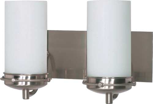 ODEON 2 LIGHT WALL SCONCE WITH WHITE GLASS, TWO 13W GU24 LAMPS I - Click Image to Close
