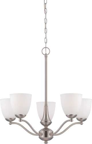 ODEON 9 LIGHT CHANDELIER WITH WHITE GLASS, NINE 13W GU24 LAMPS I - Click Image to Close