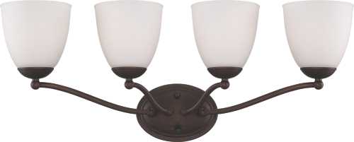 PATTON 5 LIGHT CHANDELIER WITH FROSTED GLASS, ARMS UP - Click Image to Close