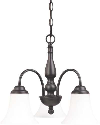 PATTON ES 3 LIGHT PENDANT WITH FROSTED GLASS, THREE 13W GU24 LAM